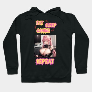 Eat Sleep Gaming Repeat Anime Girl Hoodie